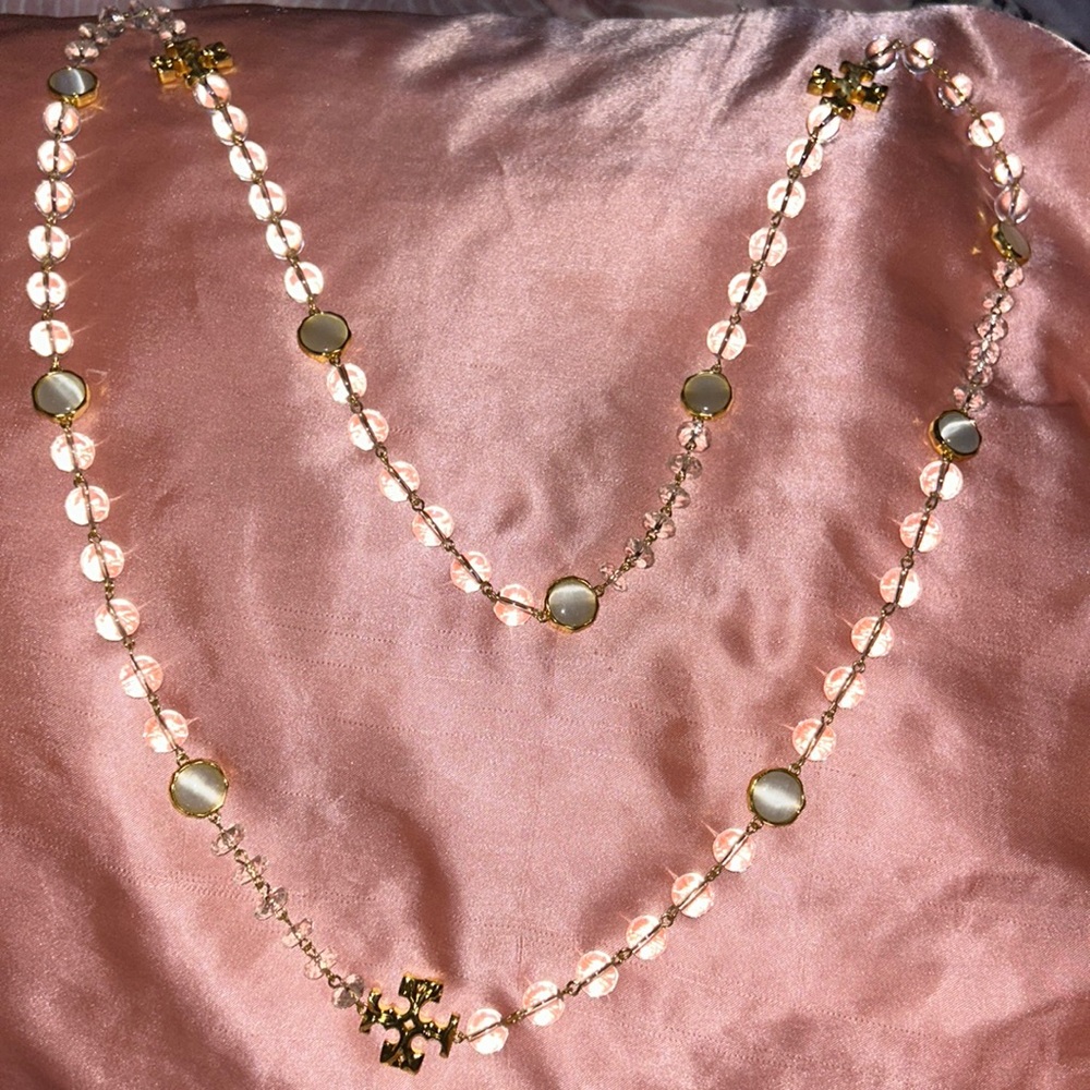 Tory Burch Gold and Cream Necklace